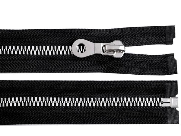 Fermoar detașabil din plastic premium nr. 8 - aspect metalic negru pentru jachete și îmbrăcăminte exterioară, 90 cm