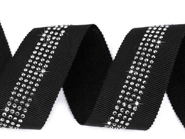 Bandă decorativă premium cu ștrasuri - Galon de 30 mm pentru dungă laterală pantaloni și aplicații vestimentare