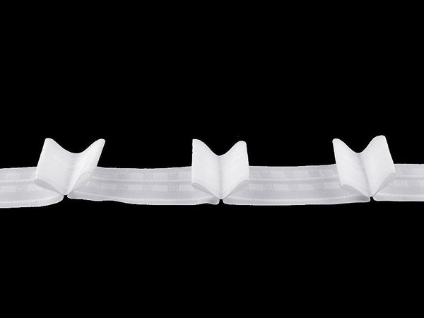 Rejansă premium Rufflette pentru pliuri tip cartuș, 50 mm - Alb