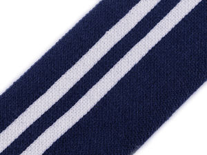 Bandă elastică tricotată premium cu dungi pentru talie (60 mm) - Bandă elastică reiată plată pentru îmbrăcăminte sport