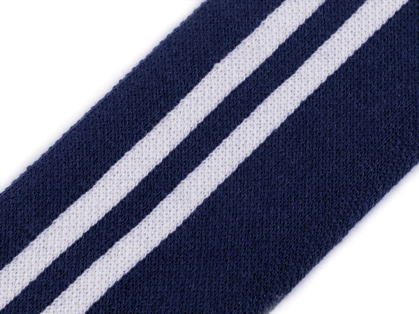 Bandă elastică tricotată premium cu dungi pentru talie (60 mm) - Bandă elastică reiată plată pentru îmbrăcăminte sport