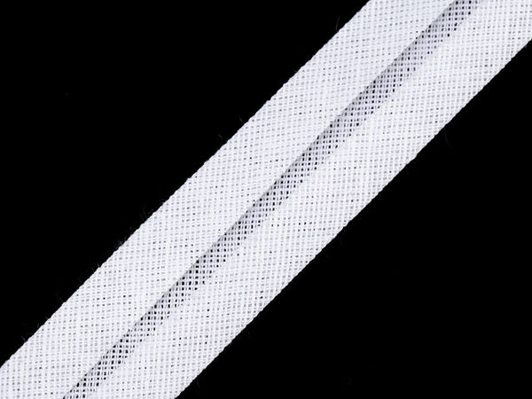 Bandă de biais îndoită din bumbac premium (lățime 20 mm) - Bordură profesională uni pentru croitorie, galanterie și textile de casă