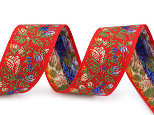 Panglică jacquard premium cu motive tradiționale - Pasmanterie decorativă de 33 mm