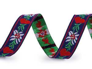 Panglică jacquard țesută cu motive populare (lățime 15 cm) - Panglică din poliester premium pentru artizanat tradițional, cusut și decorațiuni interioare
