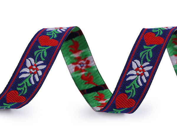 Panglică jacquard țesută cu motive populare (lățime 15 cm) - Panglică din poliester premium pentru artizanat tradițional, cusut și decorațiuni interioare