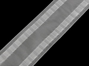 Rejansă transparentă pentru perdele cu bride pentru cârlige metalice, lățime 80 mm