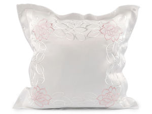 Față de pernă decorativă brodată cu model floral elegant - 45x45 cm, cu fermoar