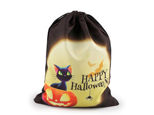 Săculeț textil cu șnur pentru cadouri de Halloween (17 x 23 cm) - Pungă reutilizabilă tematică pentru dulciuri și mărturii