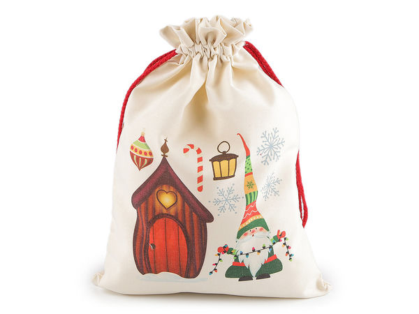 Sac mare pentru cadouri de Crăciun cu șnur 30x40 cm - Ambalaj festiv pentru cadouri de sărbători