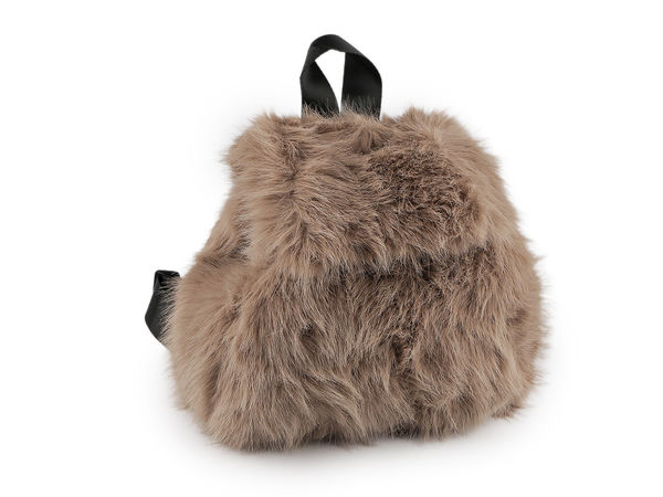 Rucsac premium din blană ecologică - Închidere cu șnur și clapetă, bretele reglabile (27x30 cm)