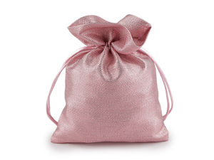 Săculeț premium pentru cadouri din brocart strălucitor cu șnur din saten (13x18 cm)