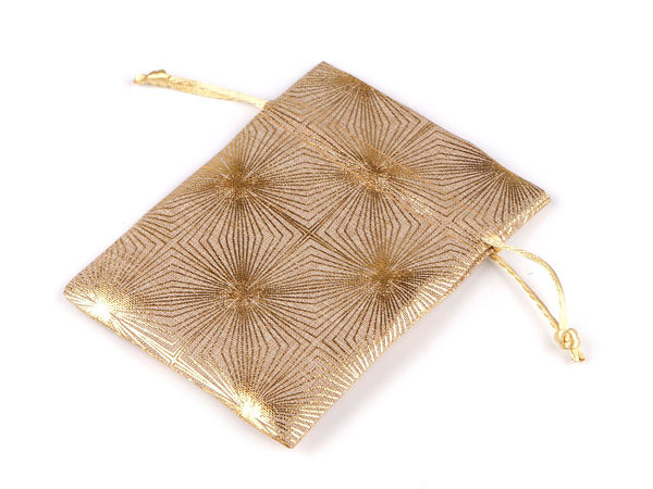 Săculeți premium pentru cadouri cu model geometric metalizat (10x13 cm)