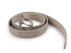 Curea de damă din piele ecologică perforată cu cataramă metalică clasică - Lățime 2,7 cm
