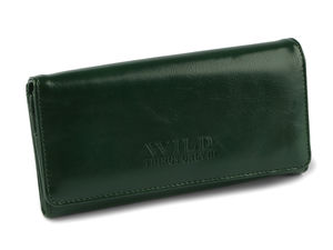 Portofel elegant de damă din piele ecologică, cu clapetă și fermoar (10x19 cm) - Organizator multicompartimentat