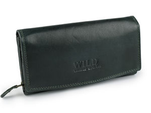 Portofel clutch de damă din piele naturală - Organizator multifuncțional de carduri și portmoneu cu fermoar, 10x19 cm