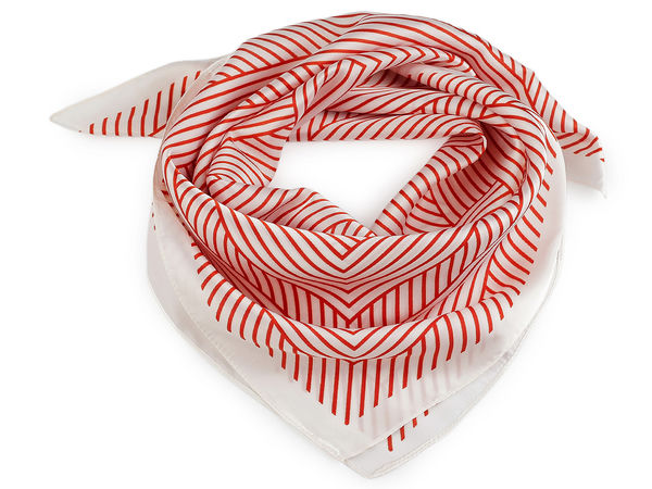 Eșarfă pătrată premium din satin în dungi - Eșarfă elegantă de gât 65x65 cm cu aspect de mătase și accesoriu versatil