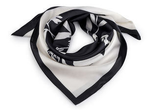 Eșarfă pătrată din satin premium cu imprimeu floral - Șal elegant și accesoriu pentru gât, 65x65 cm
