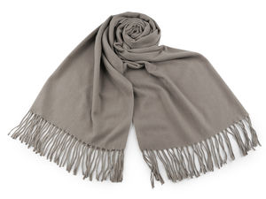 Șal și eșarfă premium uni cu franjuri - Accesoriu moale de iarnă (70 x 180 cm)