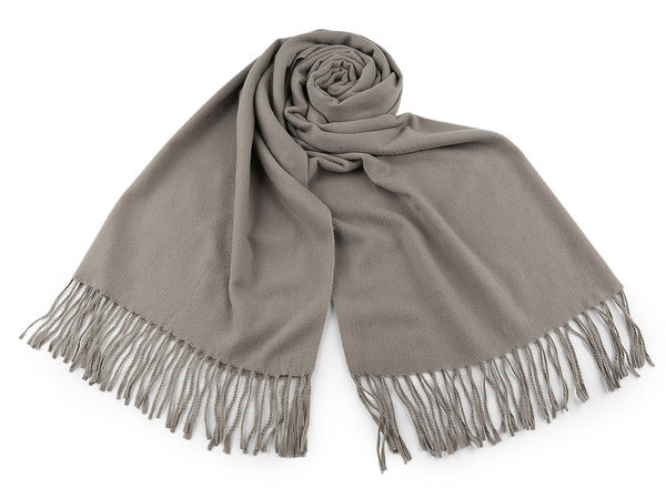 Șal și eșarfă premium uni cu franjuri - Accesoriu moale de iarnă (70 x 180 cm)