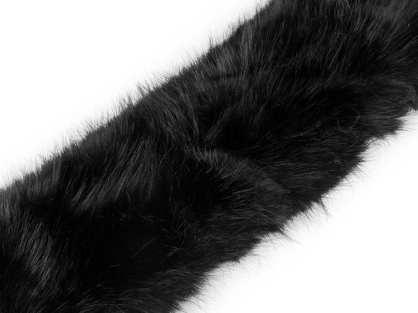 Guler și garnitură detașabilă din blană artificială de lux pentru glugă, cu bride elastice - 68cm