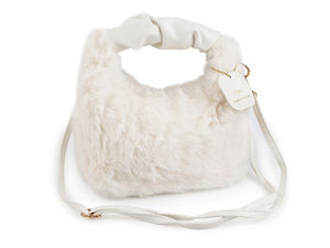 Geantă premium din blană ecologică - Poșetă crossbody elegantă cu baretă reglabilă (24 x 21 cm)