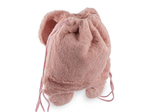 Rucsac din pluș pentru copii Iepuraș 25x27 cm - Sac moale cu șnur pentru copii
