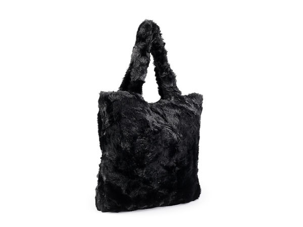 Geantă mare din blană plușată - Geantă de umăr tip tote premium și poșetă elegantă (36 x 37 cm)