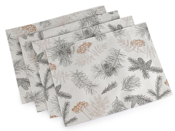 Șervet de masă textil premium de Crăciun, cu două fețe, cu lurex strălucitor (30x40 cm)