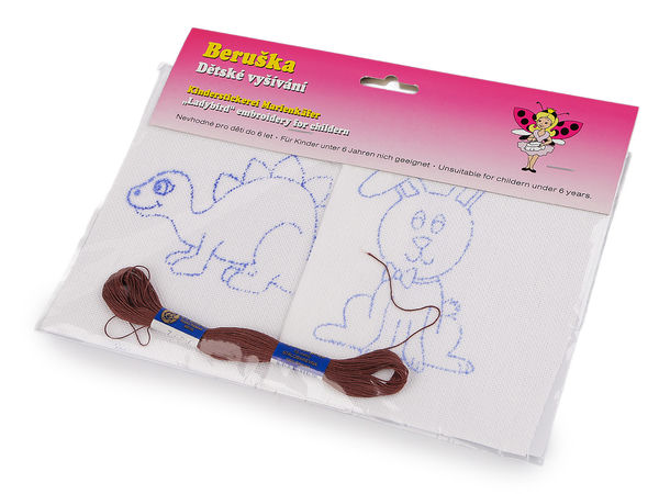Kit de inițiere în broderie cu model pre-imprimat pentru copii - Set de creație goblen pentru începători, 2 piese