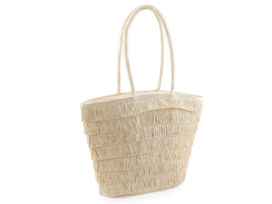 Geantă de plajă împletită cu franjuri, dimensiune mare - Geantă tote premium de vară cu închidere cu fermoar și interior căptușit, 40x27 cm