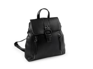 Rucsac și geantă crossbody convertibilă 2-în-1 pentru damă - Rucsac urban din piele ecologică premium, Negru (34x31 cm)