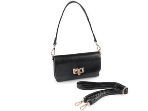 Geantă crossbody compactă premium cu închizătoare elegantă din lemn și baretă reglabilă detașabilă (12 x 18 cm)