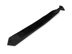 Cravată premium din satin negru cu clips - Cravată elegantă preînnodată