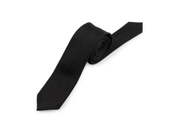 Cravată slim clasică neagră unisex - Cravată modernă uni pentru ținute formale și casual