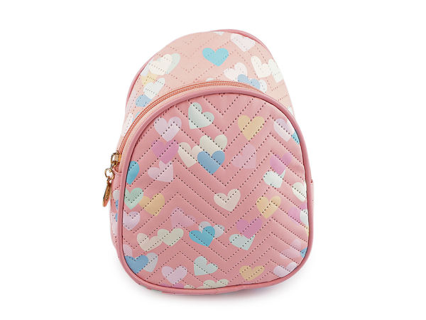 Rucsac crossbody pentru fetițe cu model inimioare – Mini geantă de umăr reglabilă (16 x 21 cm)