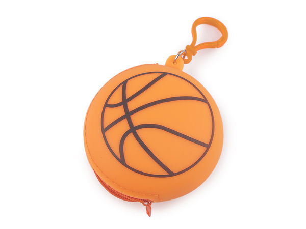Breloc din silicon în formă de minge de sport - Mini portchei cu fermoar și accesoriu pentru rucsac