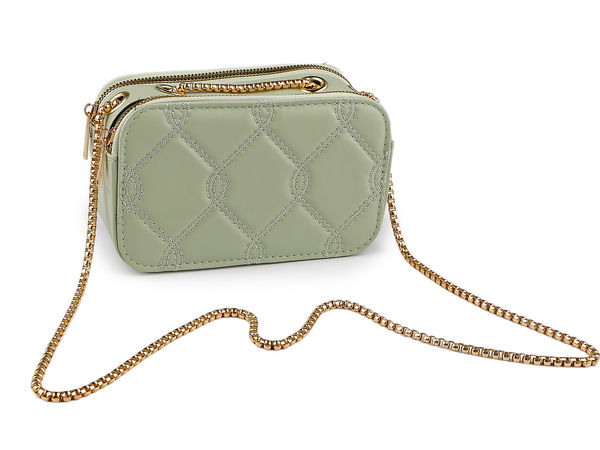 Geantă crossbody convertibilă și matlasată pentru damă - Poșetă de umăr compactă și elegantă tip plic cu baretă din lanț reglabilă