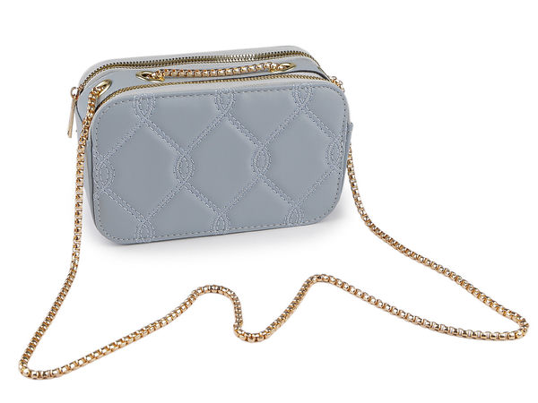 Geantă crossbody convertibilă și matlasată pentru damă - Poșetă de umăr compactă și elegantă tip plic cu baretă din lanț reglabilă