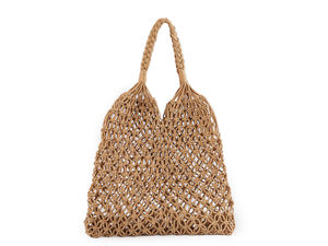 Geantă tote tip plasă croșetată manual în stil boem - Geantă de umăr extensibilă pentru plajă, cumpărături și utilizare zilnică (40x30 cm)