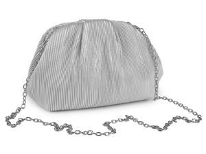 Plic de seară premium și poșetă crossbody din lurex încrețit, cu cadru magnetic ascuns