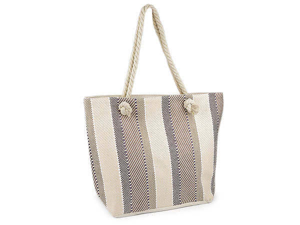 Geantă de plajă premium din material textil - Geantă mare de umăr cu mânere din șnur de bumbac (51 x 38 cm)
