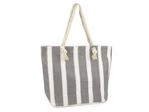 Geantă de plajă premium din material textil - Geantă mare de umăr cu mânere din șnur de bumbac (51 x 38 cm)