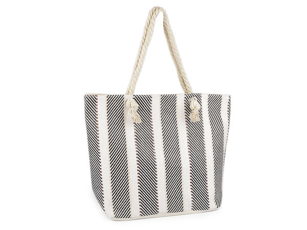 Geantă de plajă premium din material textil - Geantă mare de umăr cu mânere din șnur de bumbac (51 x 38 cm)