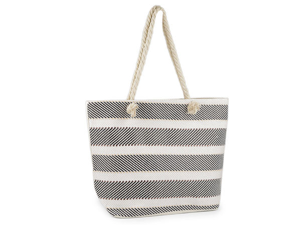 Geantă de plajă premium din material textil - Geantă mare de umăr cu mânere din șnur de bumbac (51 x 38 cm)