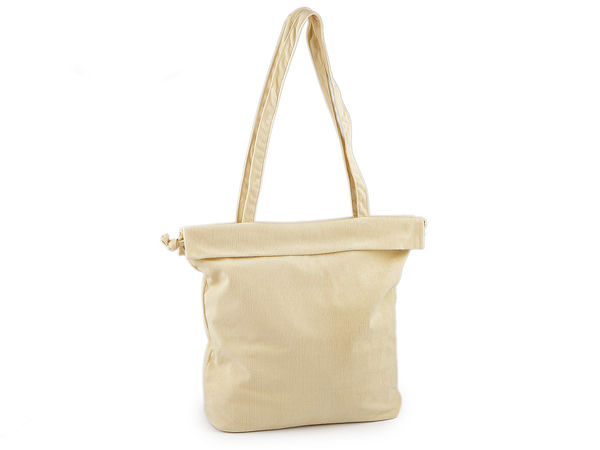 Geantă textilă premium tip tote, aspect catifea raiată, cu șnur și fermoar (39x40 cm)