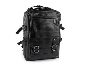Rucsac Premium din Piele Ecologică Neagră - Rucsac Elegant pentru Călătorii și Activități Zilnice