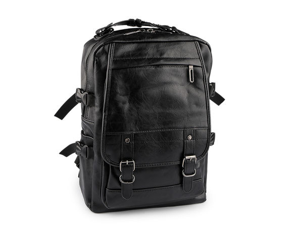 Rucsac Premium din Piele Ecologică Neagră - Rucsac Elegant pentru Călătorii și Activități Zilnice