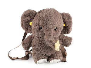 Geantă de umăr crossbody din pluș pentru copii, model elefant - Poșetă moale din pluș pentru fetițe