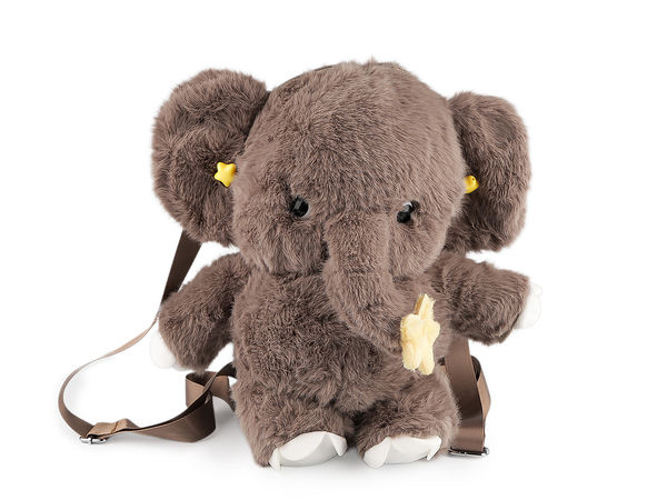 Geantă de umăr crossbody din pluș pentru copii, model elefant - Poșetă moale din pluș pentru fetițe