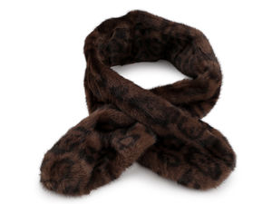 Luxury Animal Print Faux Fur Scarf – Ultra-Soft Winter Neck Warmer & Fashion Shawl (Black & Brown)